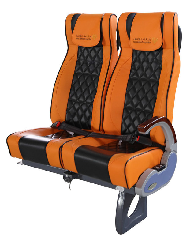 Màu cam chỗ ngồi xe buýt du lịch tình trạng mới Adjustbale ArmRest với đầu dựa
