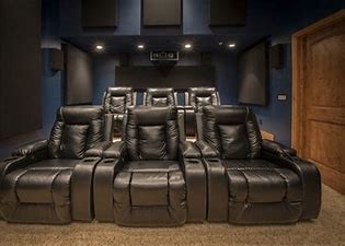 Row Light Home Theater Ghế xem phim bằng da Bề mặt Vestee